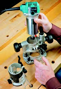 Makita’s motor pack slides straight into the bases for quick, easy changeovers.