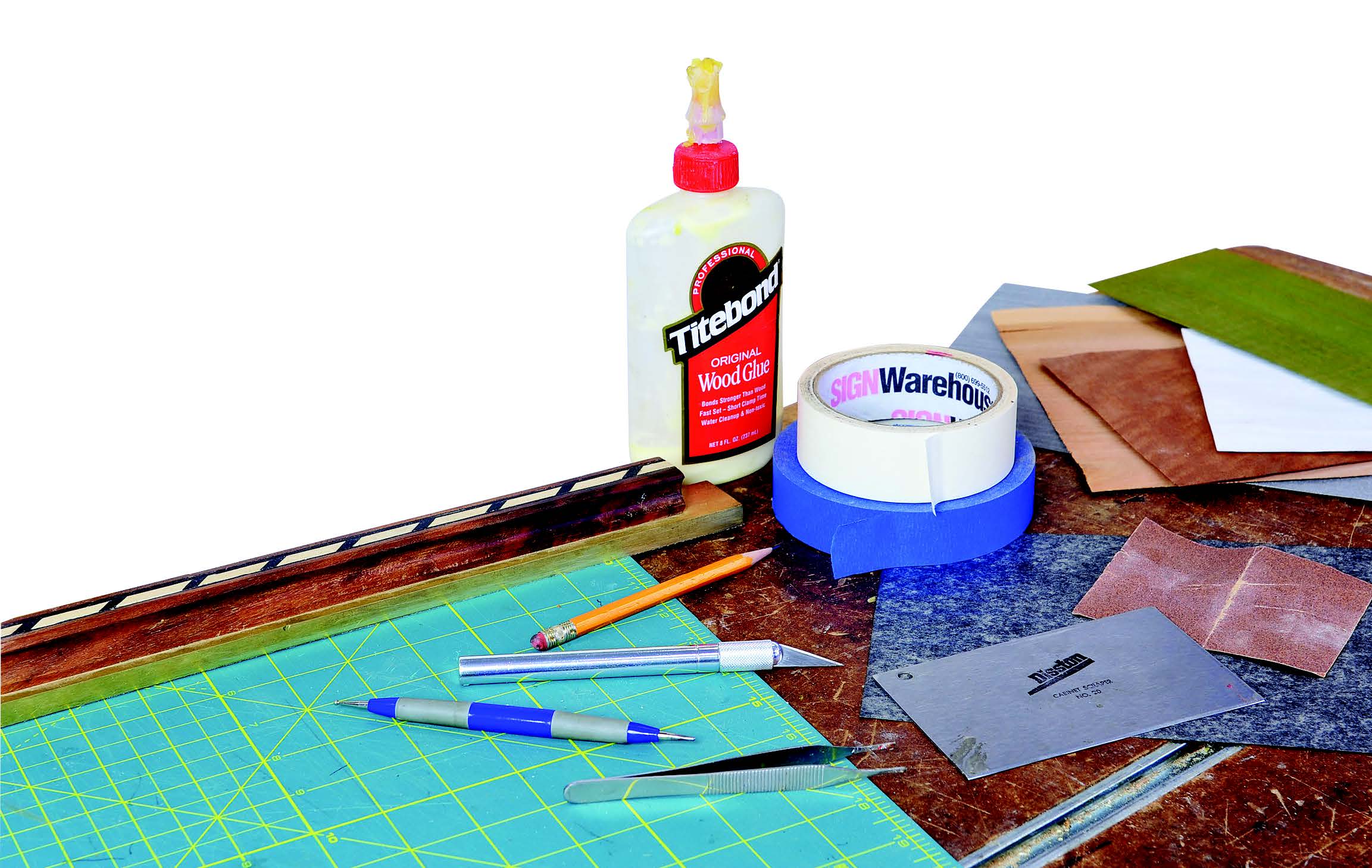 Supplies for cutting marquetry patterns