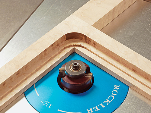 Close up on cuts made by rabbeting bit