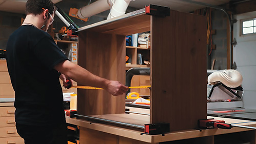 Measuring space for center shelf in Mid-century Modern Dresser