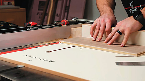 Cutting walnut drawers for Mid-century Modern Dresser on Table Saw