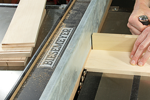 The corner joints are made at the table saw with a dado set.