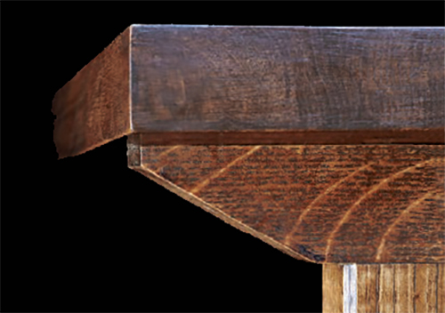 Corner close-up of white oak coffee table