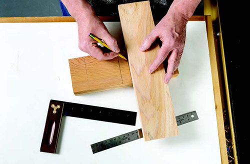 Marking out groove cuts for installing picnic table slats