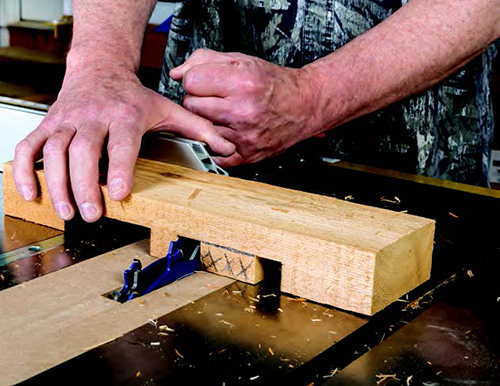 Using dado blade to cut out notches in cedar picnic table lumber