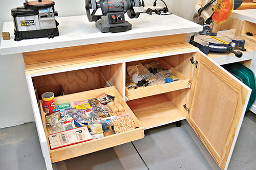 You can add shelves or pullouts to maximize the cabinet space.