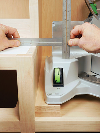 Measuring width for the riser for miter saw station