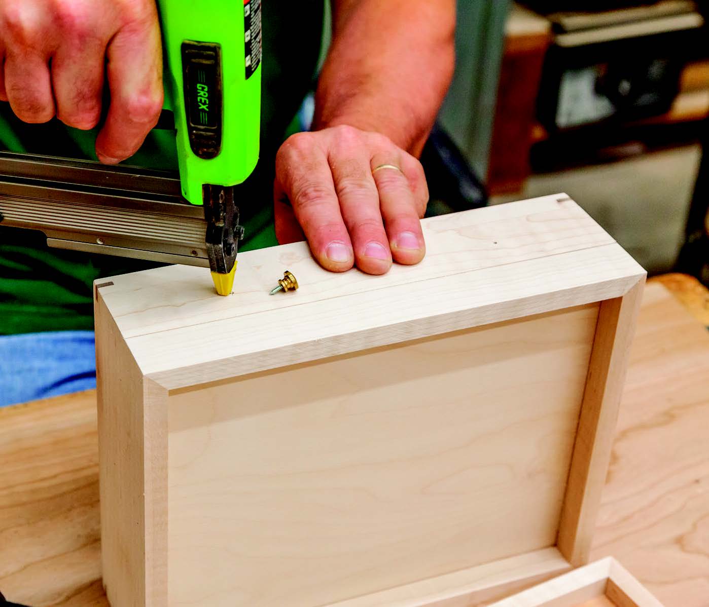 Attaching jewelry box drawer face