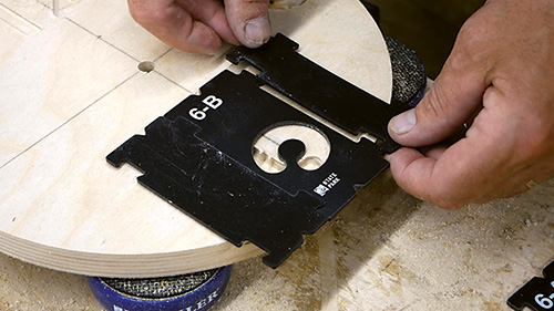 Second half of 6 template laid onto clock face