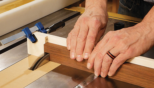 Cutting notches in modern coffee table slats with dado stack