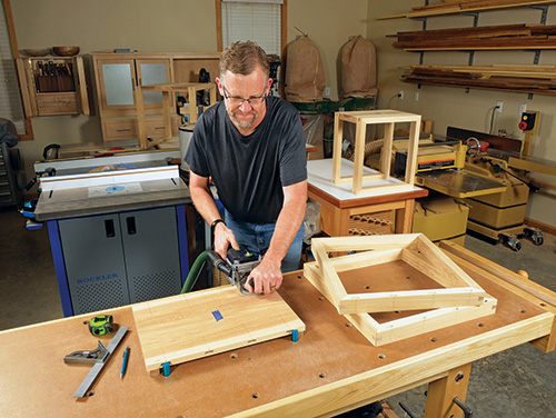 Cutting domino holes in nesting table tabletop
