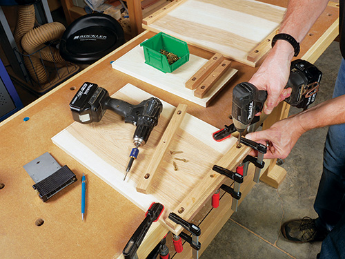 Drilling screws for subtop for nesting tables