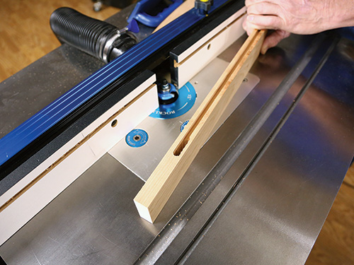 Completed groove cut for divider panel