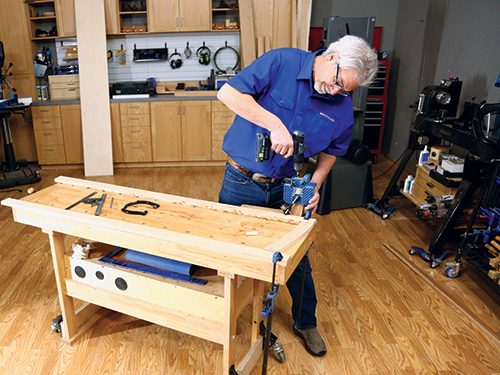 Drilling holes for tenon installation