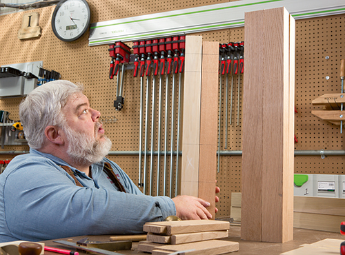 Checking wood grain direction on Morris chair parts