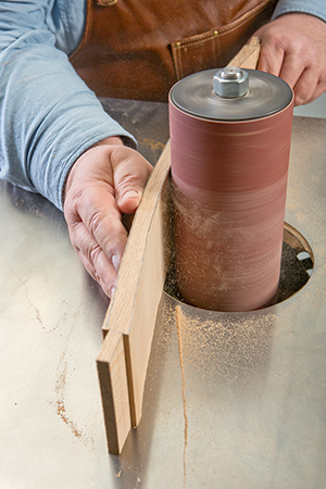Sanding curved chair backing part