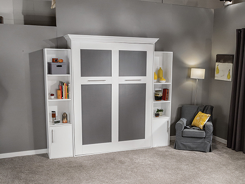 Murphy bed folded into wall