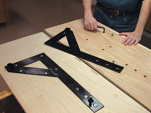 Mounting Murphy bed hardware on cabinet