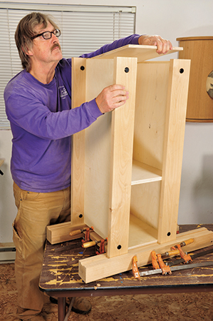 Test fitting parts for workbench storage unit