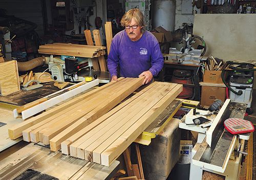 Laying out pieces for creating workbench top