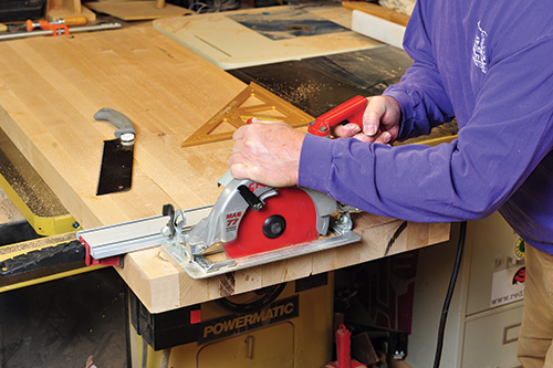 Cleaning up end of workbench top