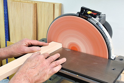 Sanding smooth edge on end of rail