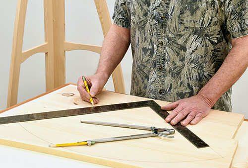 Marking shelf shape on panel