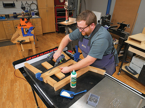 Attaching side rail to love seat side assembly