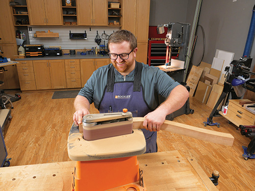 Sanding down cut love seat parts