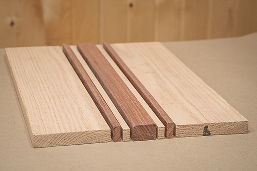 Pre-assembled pieces for over the sink cutting board project