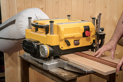 Running cutting board through a planer