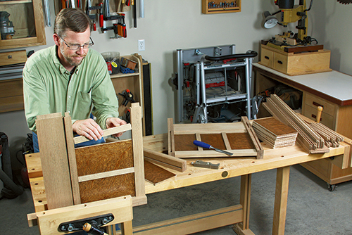 Test fitting panels and side assembly for storage chest