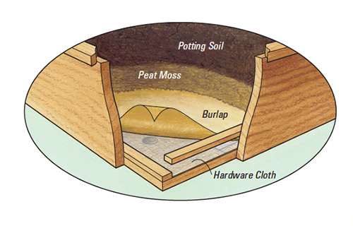 Diagram of layers of planting soil
