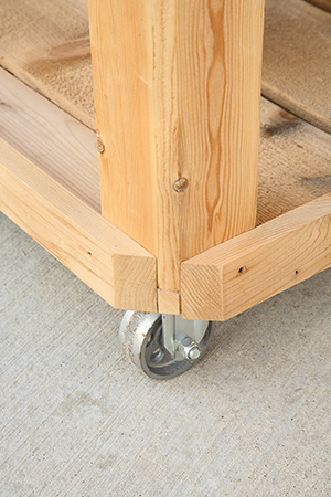 Casters added to bottom of patio planter