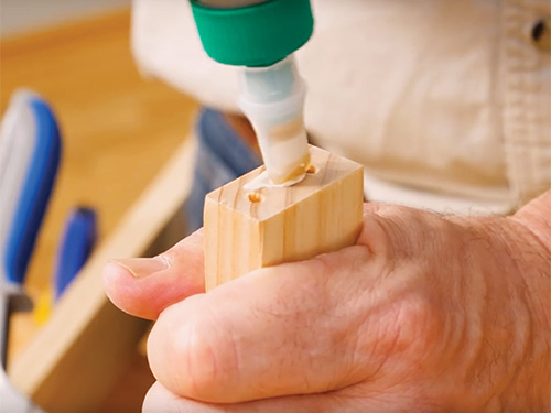 Gluing ends of pine entry bench assembly
