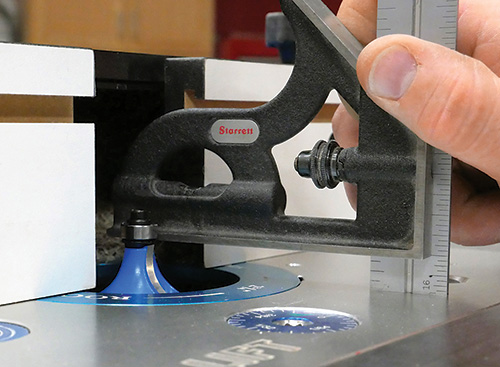 Measuring router bit height