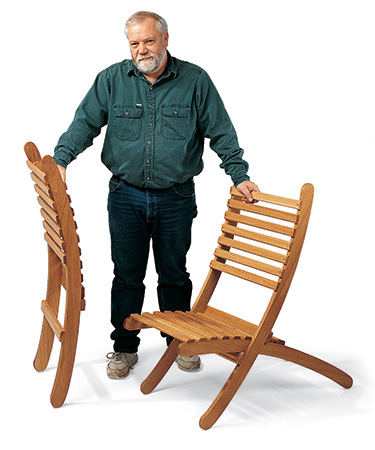 Finished pair of foldable outdoor chairs