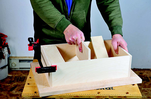 Dry assemble each cubby inside its frame recess, trimming parts as necessary until it fits snugly.