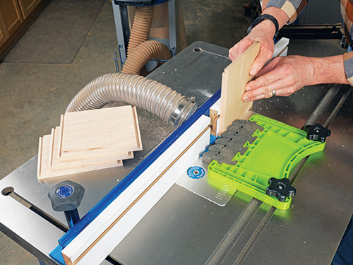 Routing matching joinery in drawer end panels