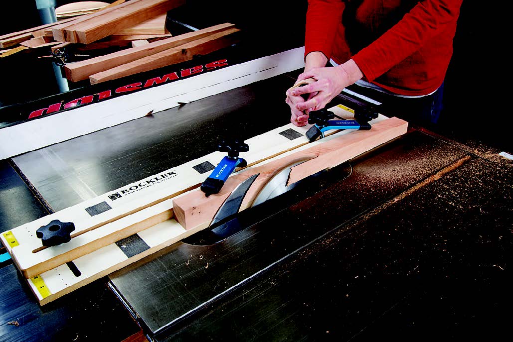 Cutting taper with Rockler tapering jig