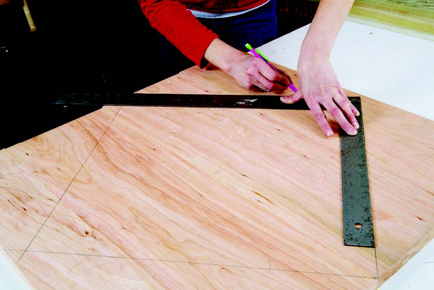 Outlining tabletop shape on blank