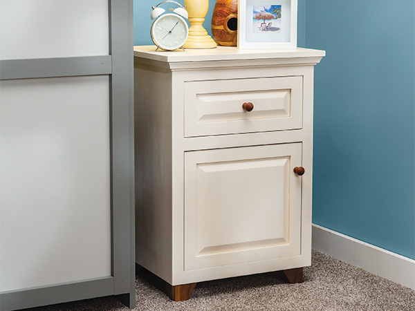 Small side cabinet with frame and panel doors