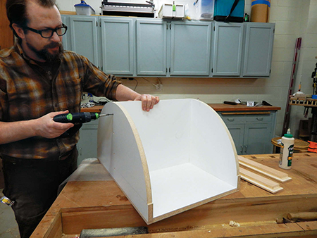 Final vanity cabinet carcass assembly