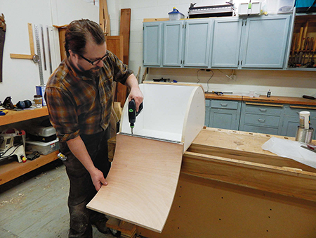 Attaching hinges to vanity cabinet doors
