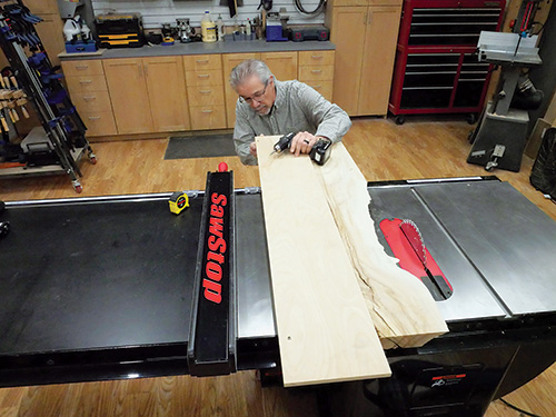 Setting up table saw for cutting spalted maple