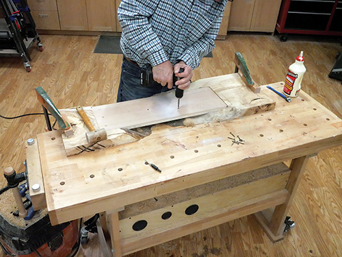Attaching plywood plug to spalted maple piece