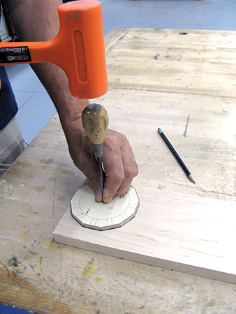 Marking the centerpoint of the clock face