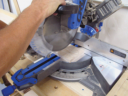 Cutting layout lines into clock face