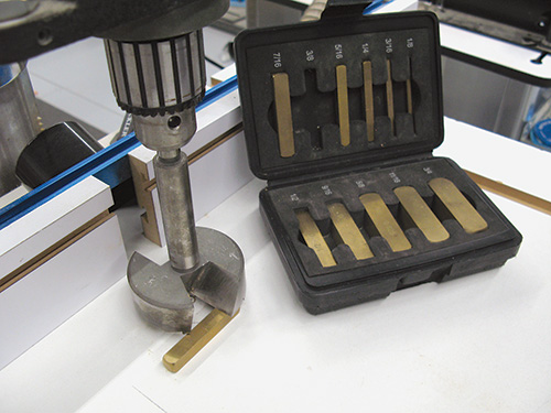 Setting up Forstner bit to cut recess for clock mechanism