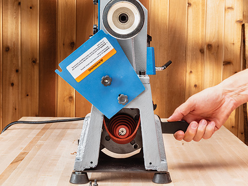 System for changing speeds on mini lathe